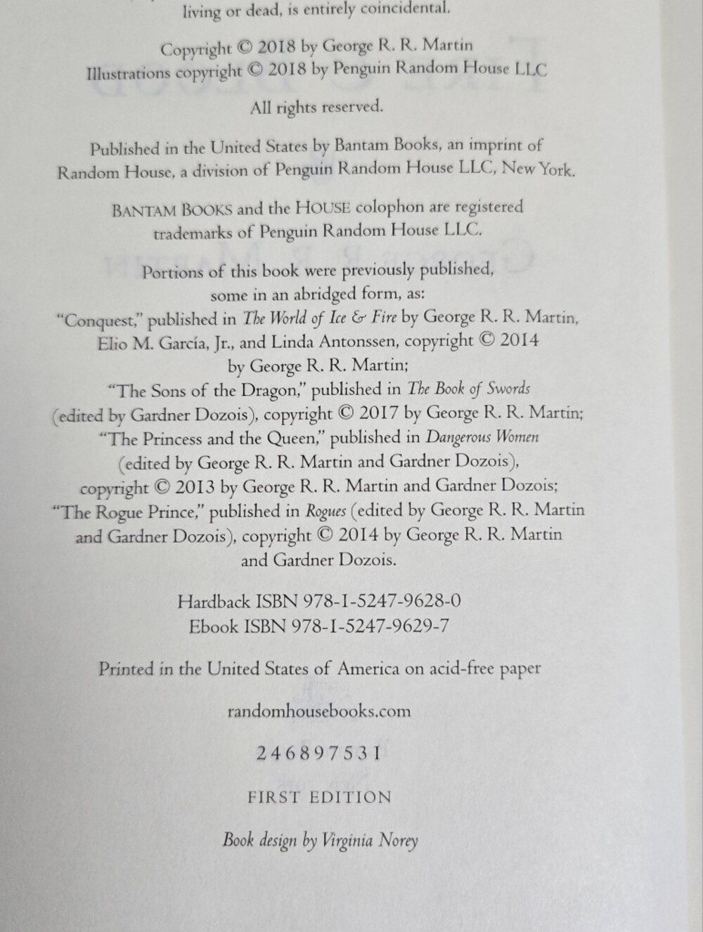 George R. R. Martin — Fire & Blood First Edition. - Picture 4 of 4
